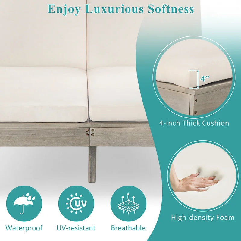 Chaise longue double d'extérieur avec dossier réglable en 5 positions