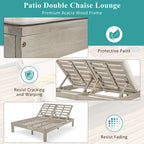 Chaise longue double d'extérieur avec dossier réglable en 5 positions
