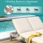Chaise longue double d'extérieur avec dossier réglable en 5 positions