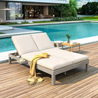 Chaise longue double d'extérieur avec dossier réglable en 5 positions