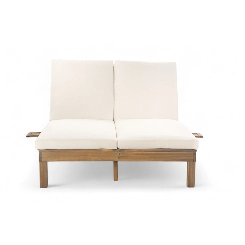 Chaise longue double d'extérieur avec dossier réglable en 5 positions