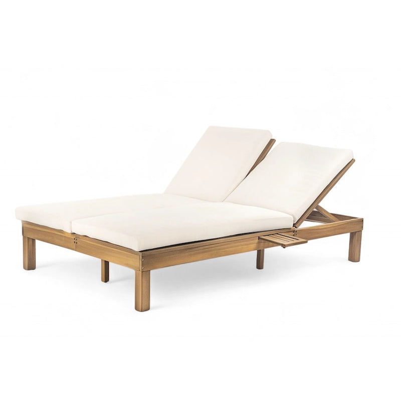 Chaise longue double d'extérieur avec dossier réglable en 5 positions