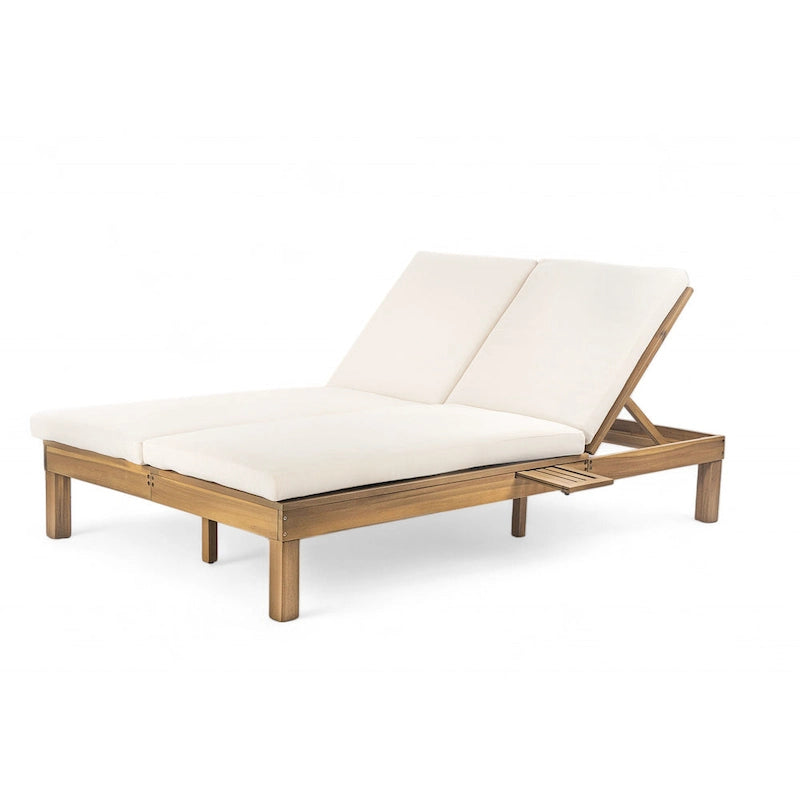 Chaise longue double d'extérieur avec dossier réglable en 5 positions