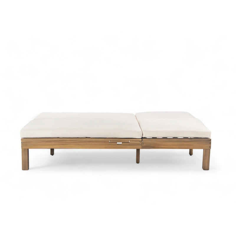 Chaise longue double d'extérieur avec dossier réglable en 5 positions