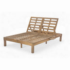 Chaise longue double d'extérieur avec dossier réglable en 5 positions