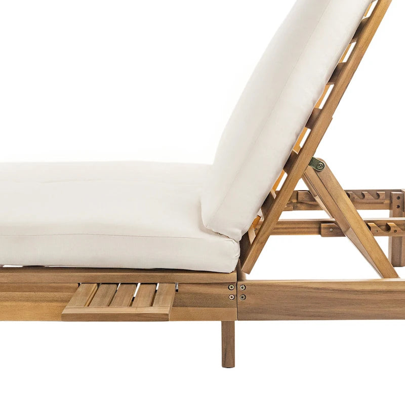 Chaise longue double d'extérieur avec dossier réglable en 5 positions