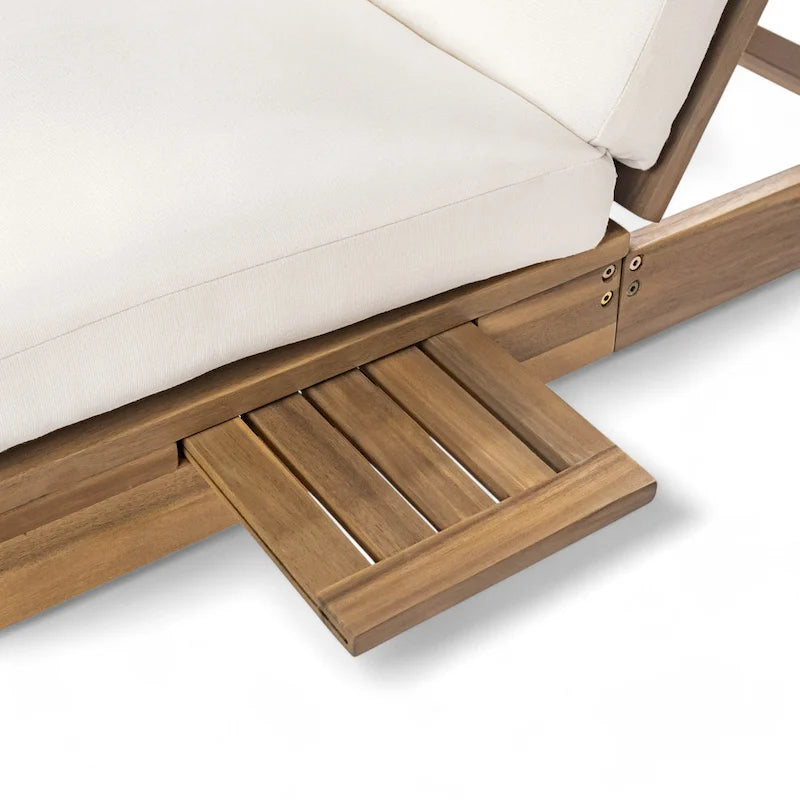 Chaise longue double d'extérieur avec dossier réglable en 5 positions