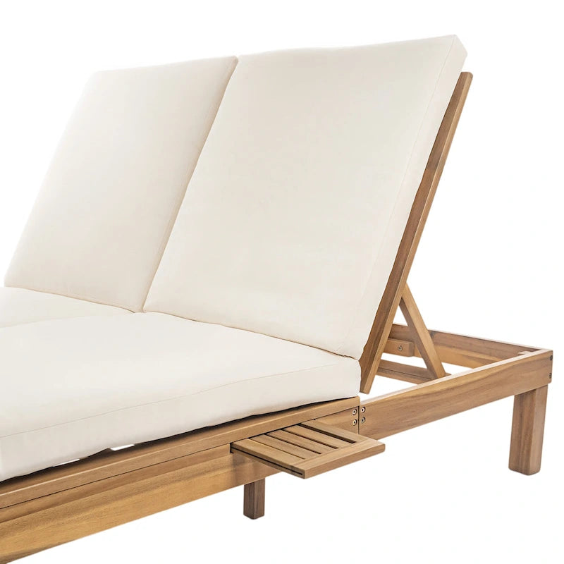 Chaise longue double d'extérieur avec dossier réglable en 5 positions