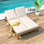 Chaise longue double d'extérieur avec dossier réglable en 5 positions