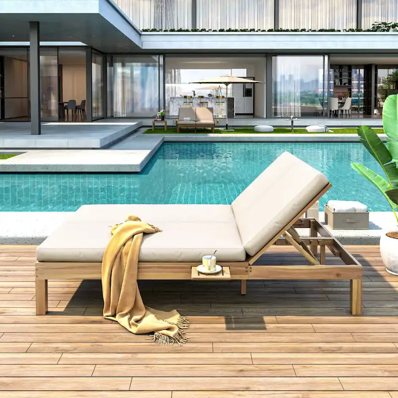 Chaise longue double d'extérieur avec dossier réglable en 5 positions