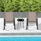 Gymax Lot de 2 chaises berçantes en métal robustes pour l'extérieur, antidérapantes