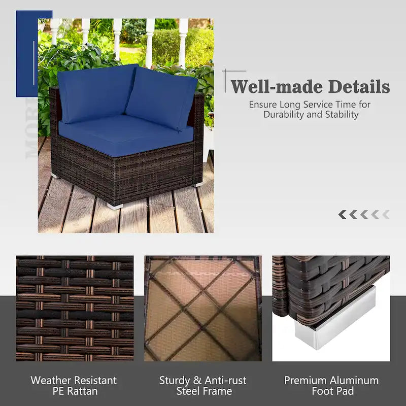 Ensemble de mobilier de jardin en rotin Costway 7 pièces avec housse pour table de foyer extérieur 30 pouces - Voir les détails