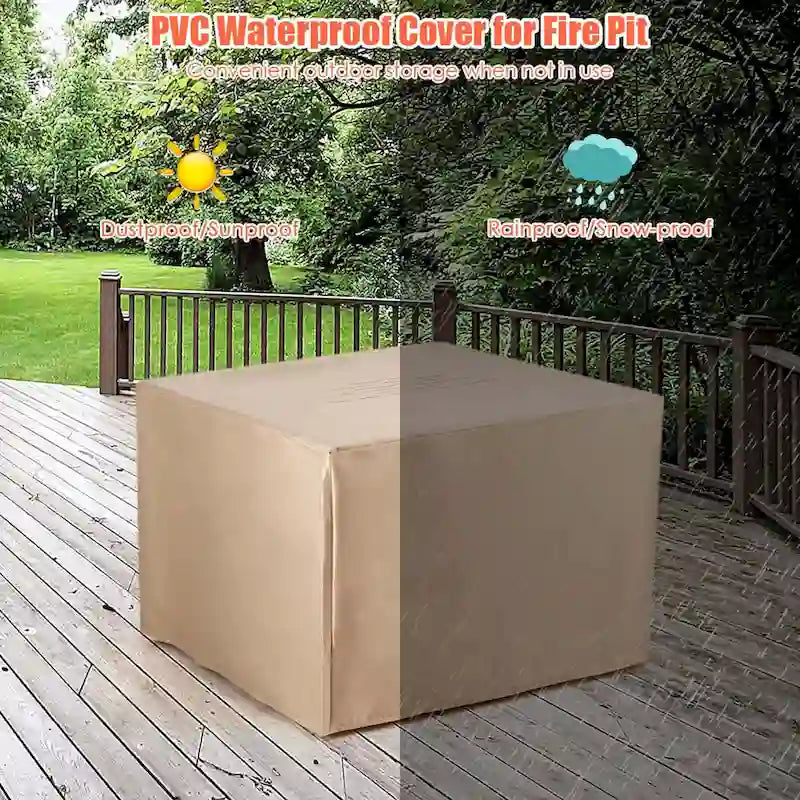 Ensemble de mobilier de jardin en rotin Costway 7 pièces avec housse pour table de foyer extérieur 30 pouces - Voir les détails
