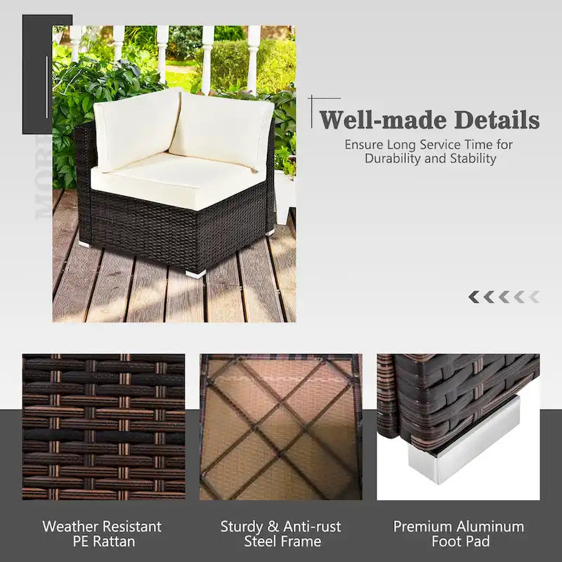 Ensemble de mobilier de jardin en rotin Costway 7 pièces avec housse pour table de foyer extérieur 30 pouces - Voir les détails