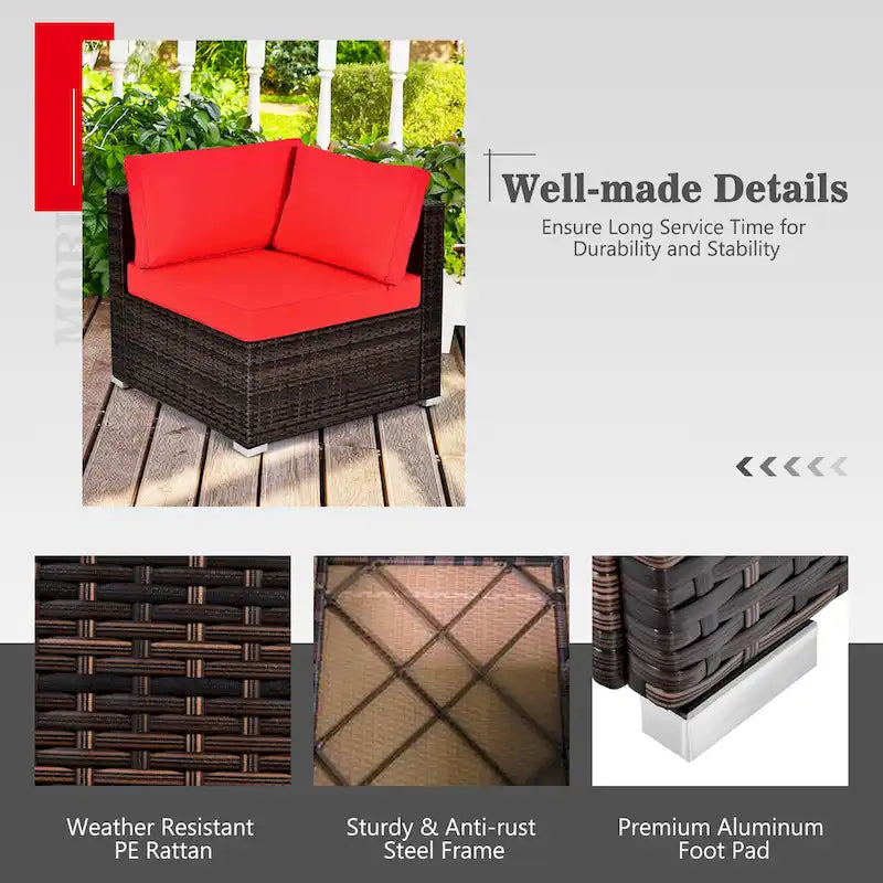 Ensemble de mobilier de jardin en rotin Costway 7 pièces avec housse pour table de foyer extérieur 30 pouces - Voir les détails