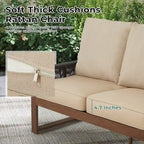 Ensemble de canapé d'extérieur 4 pièces avec table basse, mobilier de patio en résine tressée PE et bois de cèdre, ensemble de conversation de jardin avec coussins épais