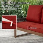 Ensemble de canapé d'extérieur 4 pièces avec table basse, mobilier de patio en résine tressée PE et bois de cèdre, ensemble de conversation de jardin avec coussins épais