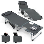 Chaise longue pliante d'extérieur Gymax à 5 positions avec trou pour le visage et