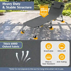 Chaise longue pliante d'extérieur Gymax à 5 positions avec trou pour le visage et