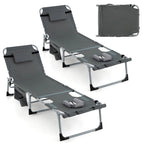 Chaise longue pliante d'extérieur Gymax à 5 positions avec trou pour le visage et