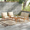 Ensemble de mobilier de jardin Costway 4 pièces en bois d'acacia avec coussins moelleux - Voir les détails