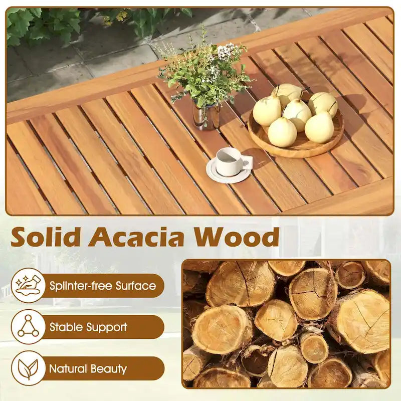 Ensemble de mobilier de jardin Costway 4 pièces en bois d'acacia avec coussins moelleux - Voir les détails