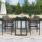 Ensemble de salle à manger d'extérieur 5 pièces en fer avec 4 chaises et coussins amovibles. Table et chaises modernes pour terrasse ou cour.