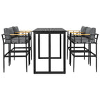 Ensemble de salle à manger d'extérieur 5 pièces en fer avec 4 chaises et coussins amovibles. Table et chaises modernes pour terrasse ou cour.