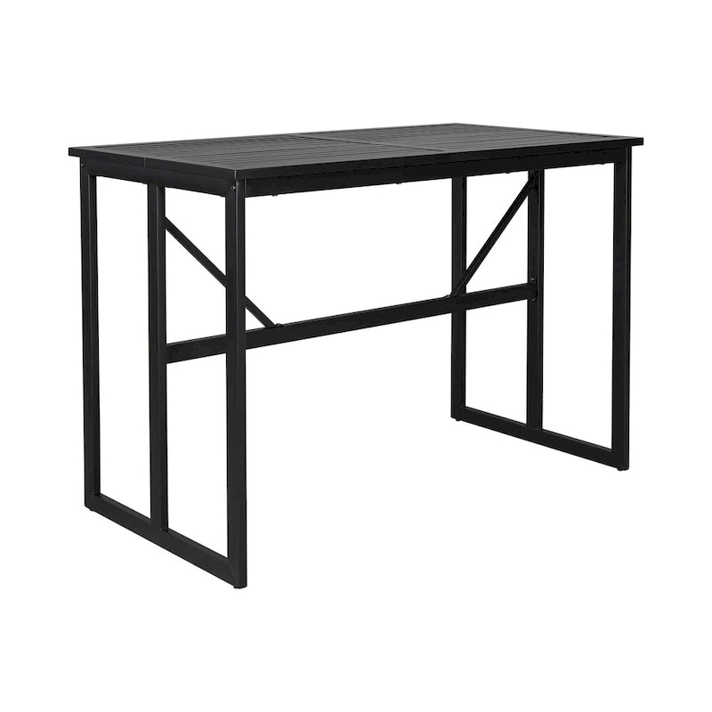 Ensemble de salle à manger d'extérieur 5 pièces en fer avec 4 chaises et coussins amovibles. Table et chaises modernes pour terrasse ou cour.
