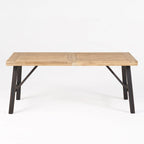 Ensemble de salle à manger rectangulaire d'extérieur en bois d'acacia, comprenant 3 pièces, avec 2 bancs et plateau à lattes. Idéal pour terrasse, jardin et pique-nique.