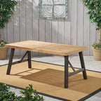 Ensemble de salle à manger rectangulaire d'extérieur en bois d'acacia, comprenant 3 pièces, avec 2 bancs et plateau à lattes. Idéal pour terrasse, jardin et pique-nique.