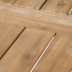 Ensemble de salle à manger rectangulaire d'extérieur en bois d'acacia, comprenant 3 pièces, avec 2 bancs et plateau à lattes. Idéal pour terrasse, jardin et pique-nique.