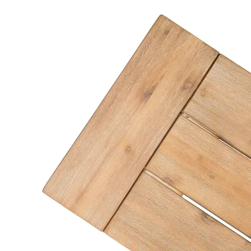 Ensemble de salle à manger rectangulaire d'extérieur en bois d'acacia, comprenant 3 pièces, avec 2 bancs et plateau à lattes. Idéal pour terrasse, jardin et pique-nique.