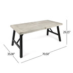 Ensemble de salle à manger rectangulaire d'extérieur en bois d'acacia, comprenant 3 pièces, avec 2 bancs et plateau à lattes. Idéal pour terrasse, jardin et pique-nique.