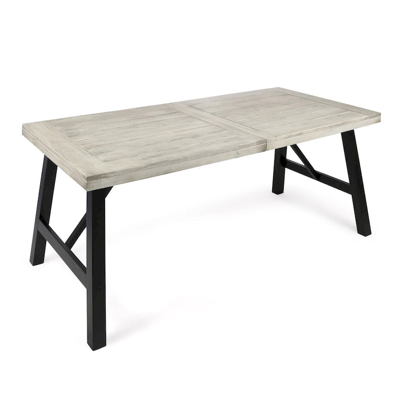 Ensemble de salle à manger rectangulaire d'extérieur en bois d'acacia, comprenant 3 pièces, avec 2 bancs et plateau à lattes. Idéal pour terrasse, jardin et pique-nique.