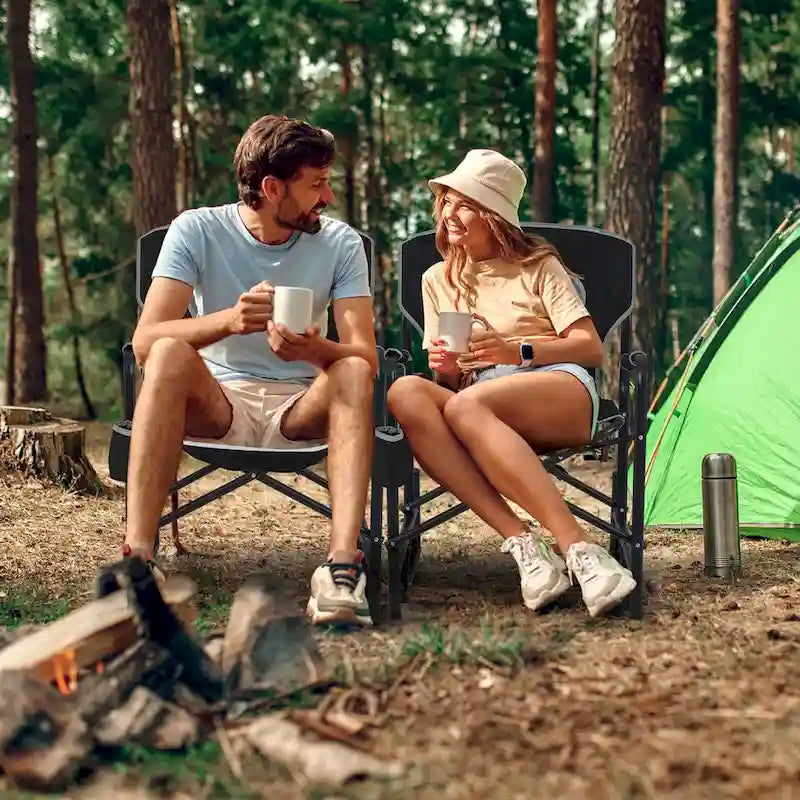 Fauteuil de camping à bascule Goplus Outdoor pour adultes avec double ressort - Voir les détails