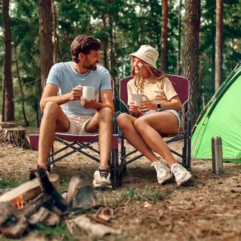 Fauteuil de camping à bascule Goplus Outdoor pour adultes avec double ressort - Voir les détails