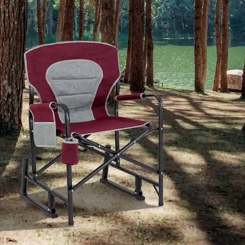 Fauteuil de camping à bascule Goplus Outdoor pour adultes avec double ressort - Voir les détails