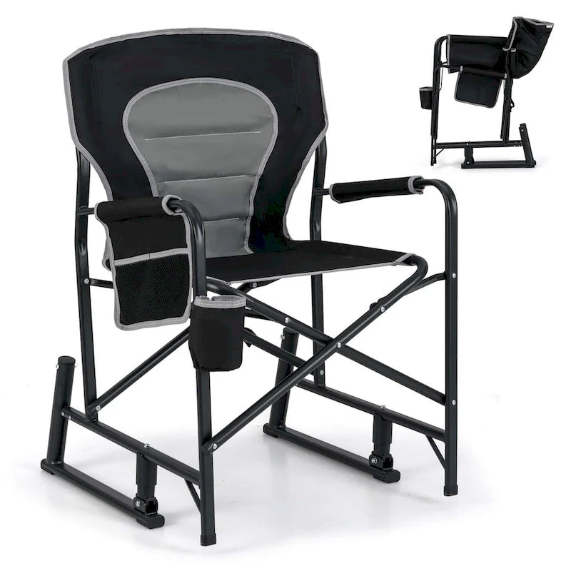 Fauteuil de camping à bascule Goplus Outdoor pour adultes avec double ressort - Voir les détails