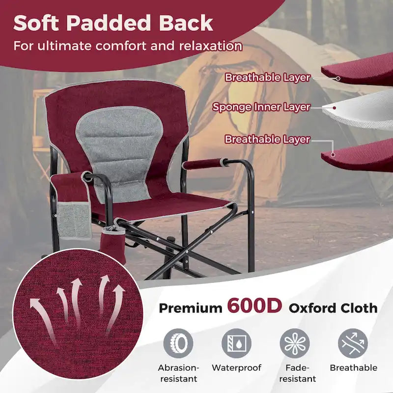 Fauteuil de camping à bascule Goplus Outdoor pour adultes avec double ressort - Voir les détails