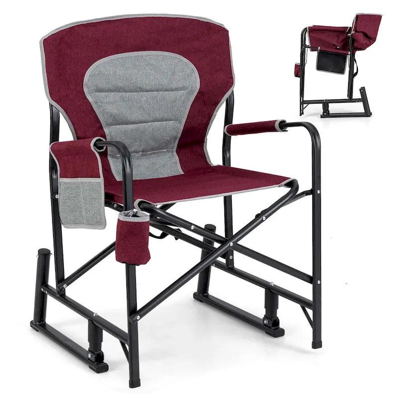 Fauteuil de camping à bascule Goplus Outdoor pour adultes avec double ressort - Voir les détails