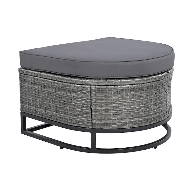 Ensemble de canapé d'angle d'extérieur en résine tressée 7 pièces, mobilier de patio en rotin résistant aux intempéries avec table basse et coussins
