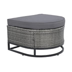 Ensemble de canapé d'angle d'extérieur en résine tressée 7 pièces, mobilier de patio en rotin résistant aux intempéries avec table basse et coussins