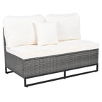 Ensemble de canapé d'angle d'extérieur en résine tressée 7 pièces, mobilier de patio en rotin résistant aux intempéries avec table basse et coussins