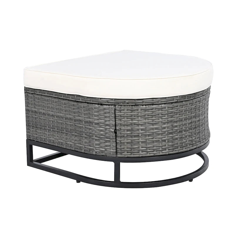 Ensemble de canapé d'angle d'extérieur en résine tressée 7 pièces, mobilier de patio en rotin résistant aux intempéries avec table basse et coussins