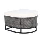 Ensemble de canapé d'angle d'extérieur en résine tressée 7 pièces, mobilier de patio en rotin résistant aux intempéries avec table basse et coussins