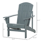 Chaise Adirondack en bois, chaise de jardin résistante aux intempéries avec porte-gobelet pour terrasse, jardin ou cour.