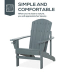 Chaise Adirondack en bois, chaise de jardin résistante aux intempéries avec porte-gobelet pour terrasse, jardin ou cour.