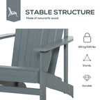 Chaise Adirondack en bois, chaise de jardin résistante aux intempéries avec porte-gobelet pour terrasse, jardin ou cour.
