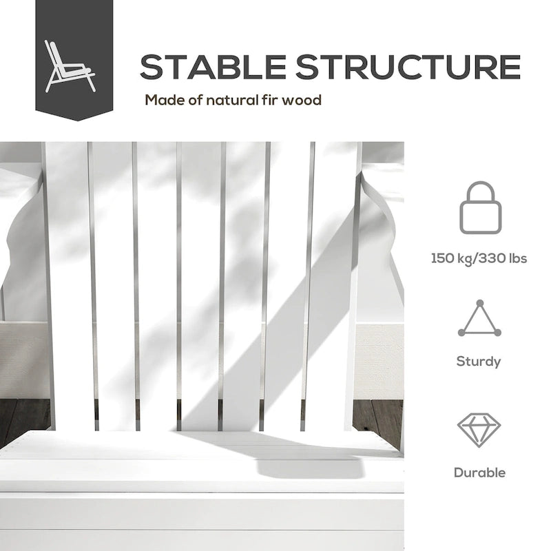 Chaise Adirondack en bois, chaise de jardin résistante aux intempéries avec porte-gobelet pour terrasse, jardin ou cour.
